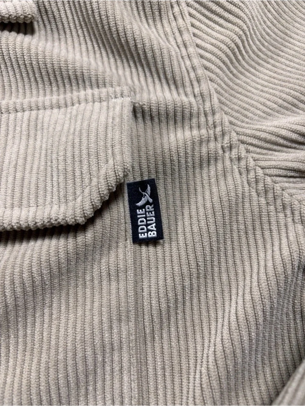 Eddie Bauer Men’s Large Ribbed/Corduroy  Long Sleeve Button Up Shacket